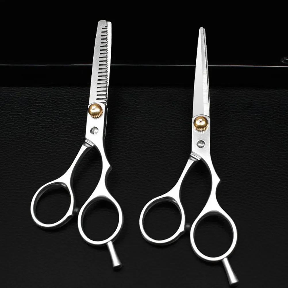 

Набор парикмахерских ножниц из нержавеющей стали: прямые и филировочные ножницы, черный чехол для хранения, инструменты для укладки волос