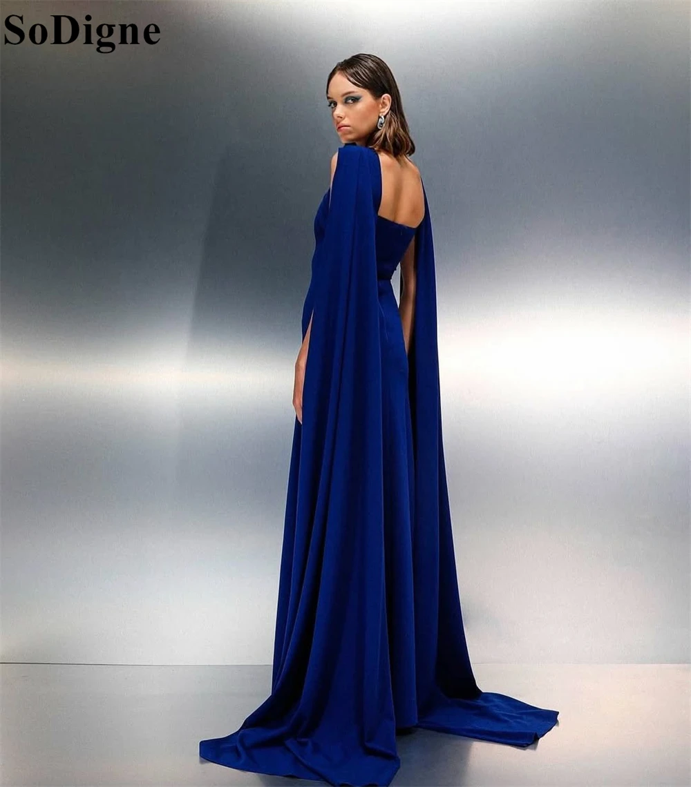SoDigne Elegant Royal Blue Evening Dresses A-Line Halter Backless Pleated Party Dress 2025 Formal Occasion Prom Gowns Customized