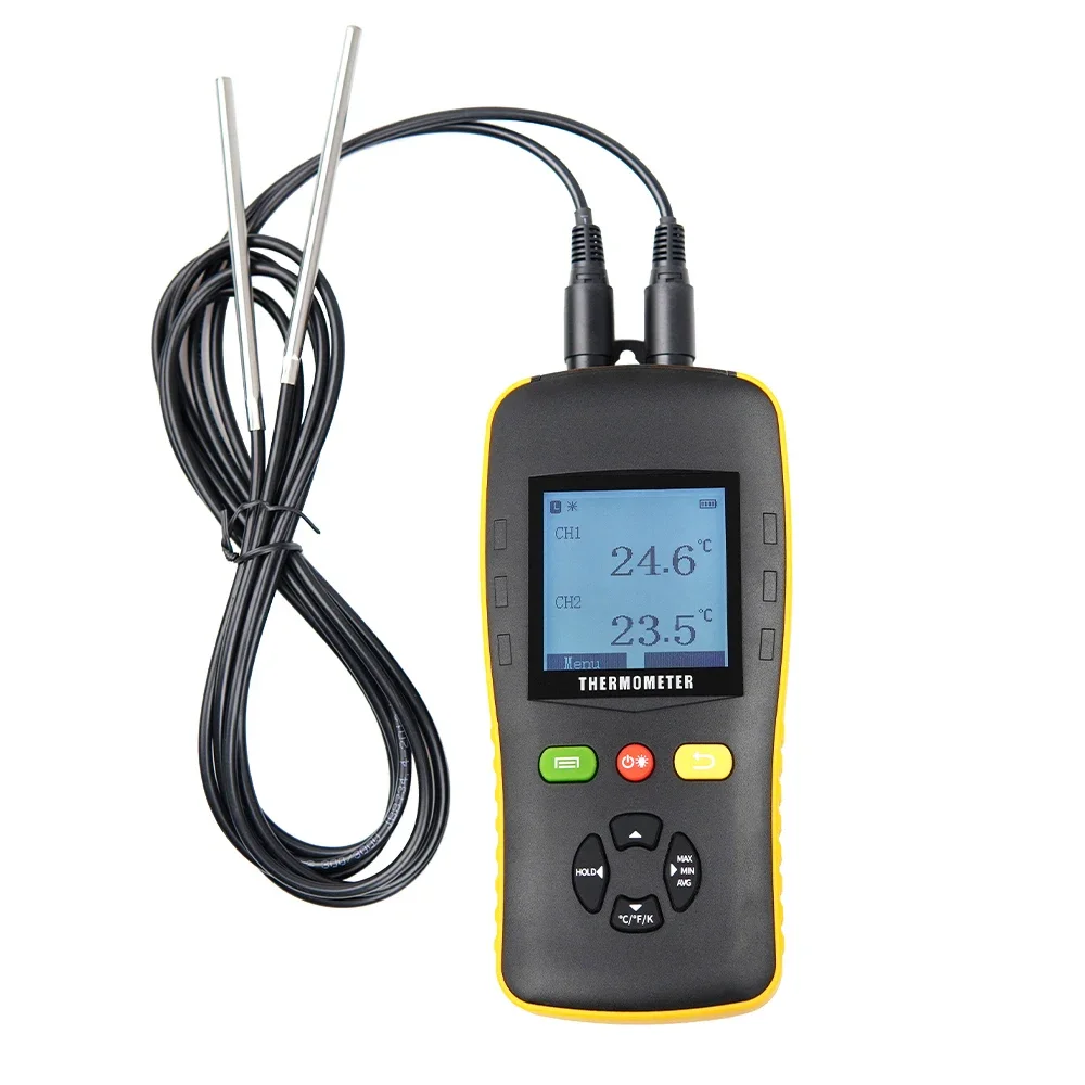 Industrial Universal 2 Channel RTD PT100 Temperature Thermocouple Thermometer With LCD Display