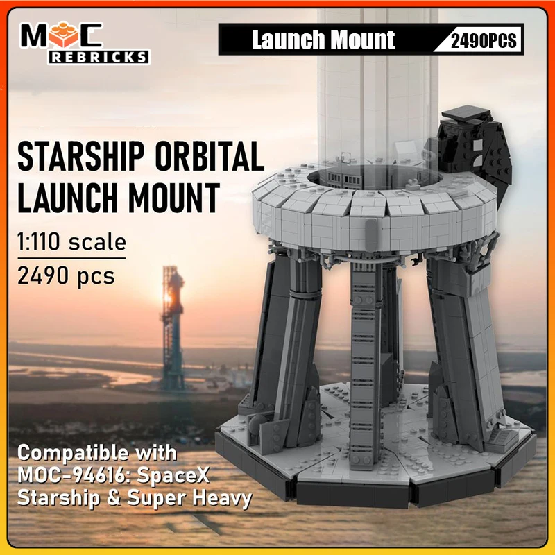 

MOC Space Rocket Building Block Super Heavy Starship Orbital Launch Mount DIY Assembly Model Technology Bricks Toys Kid Gifts