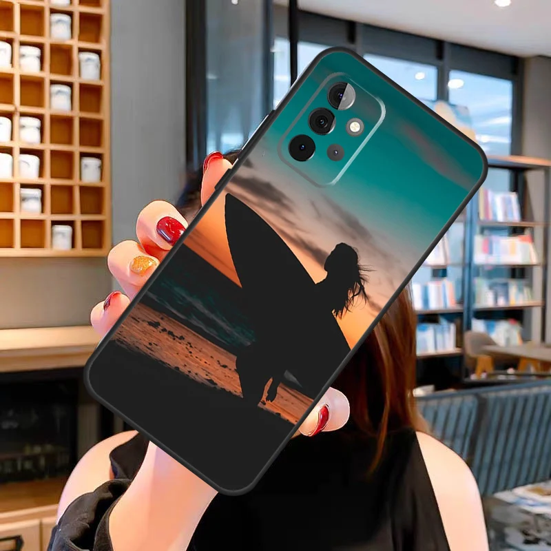 Surf Art Surf Girl Fall für Samsung Galaxy A14 A34 A54 A31 A41 A51 A71 A13 A33 A53 A12 A22 A32 A52 s Abdeckung