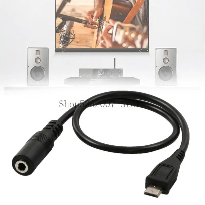 محول صوتي قصير الحبل micros usb ذكر إلى موصلات أنثى 3.5 ملم للمنزل 40JB