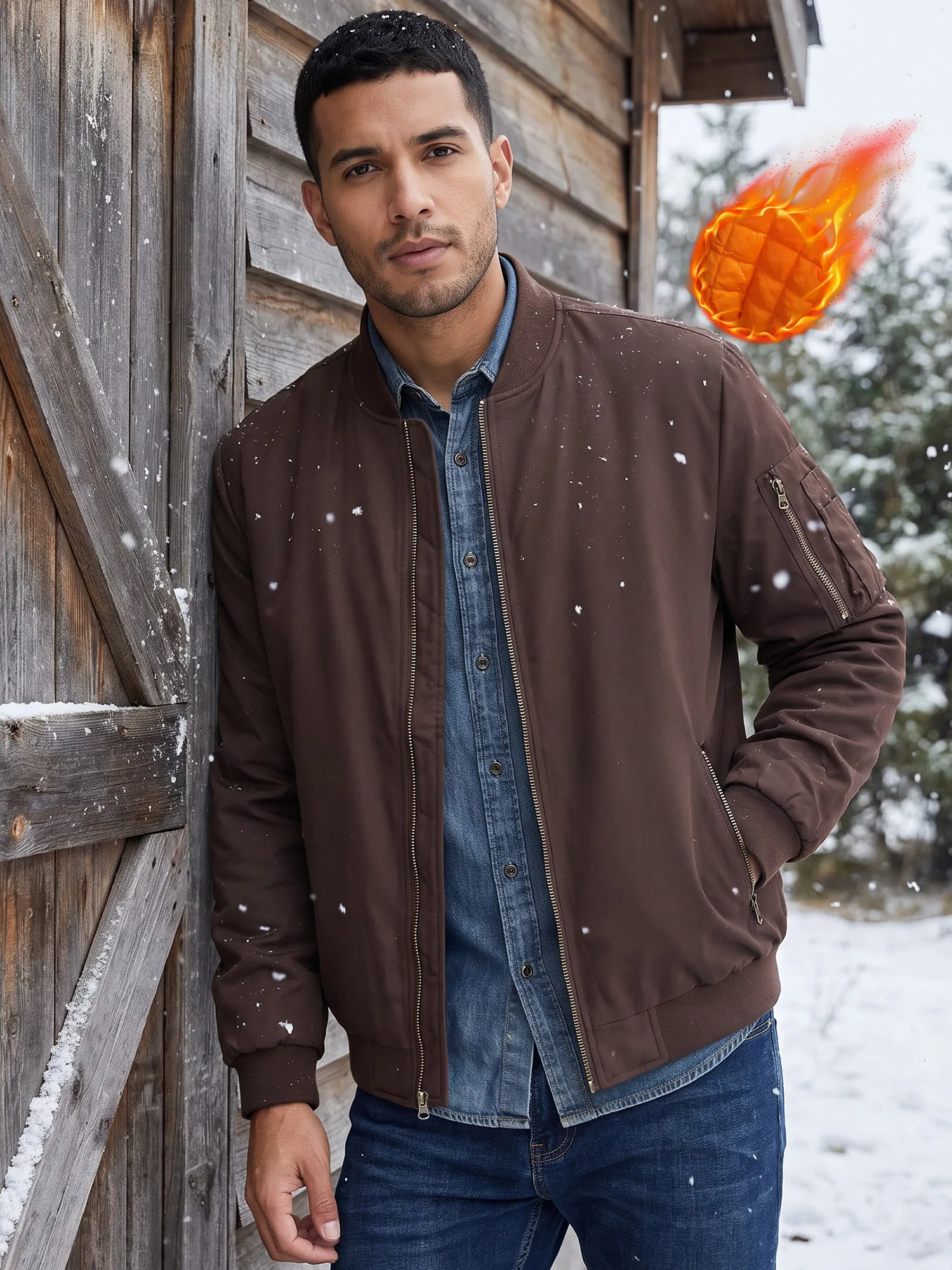 Autumn Winter Men's Bomber Jacket, Warm Windbreaker Full Zip Military Pilot Jacket Casual Windproof Outdoor Coats Autumn Winter Men's Bomber Jacket, Warm Windbreaker Full Zip Military Pilot Jacket Casual Windproof Outdoor Coats