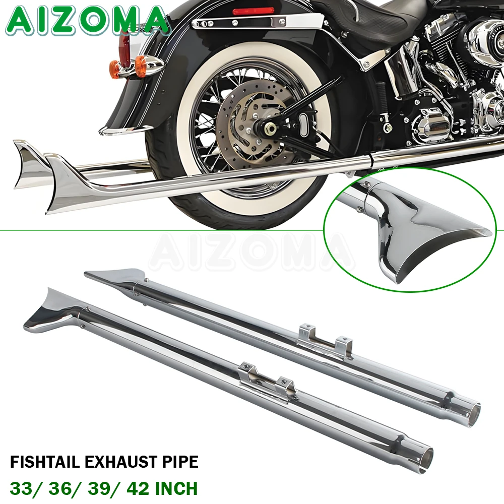 

Motorcycle Muffler Exhaust Pipes 33/36/39/42 inch Fishtail Slip On Exhaust Pipe For Harley Softail FXSB EFI FXSTI FLSTFI 2007-17