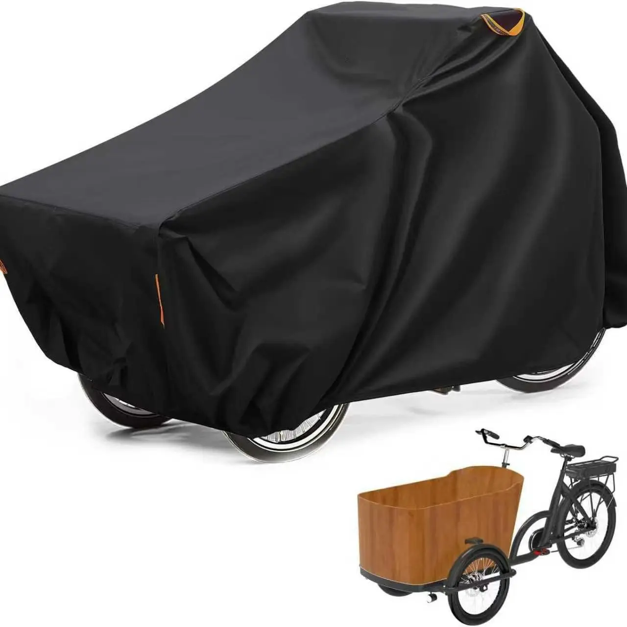Heavy-duty tricycle cover 420D freight bicycle 3-wheeled bicycle rain cover waterproof bicycle cover