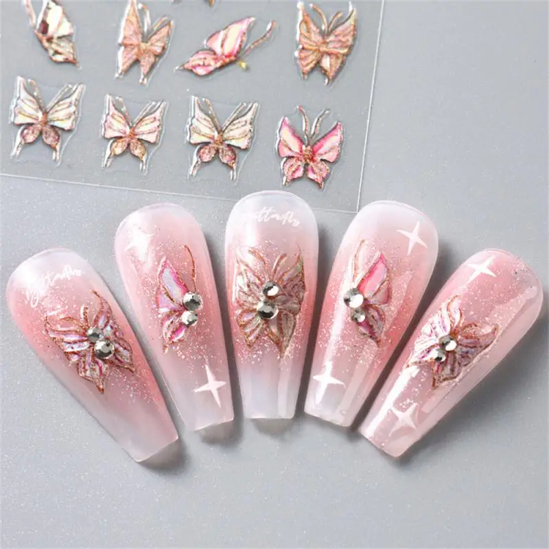 Pegatinas simples y elegantes para decoración de uñas, calcomanía en relieve práctica y práctica, diseño festivo, pegatina cómoda de llevar