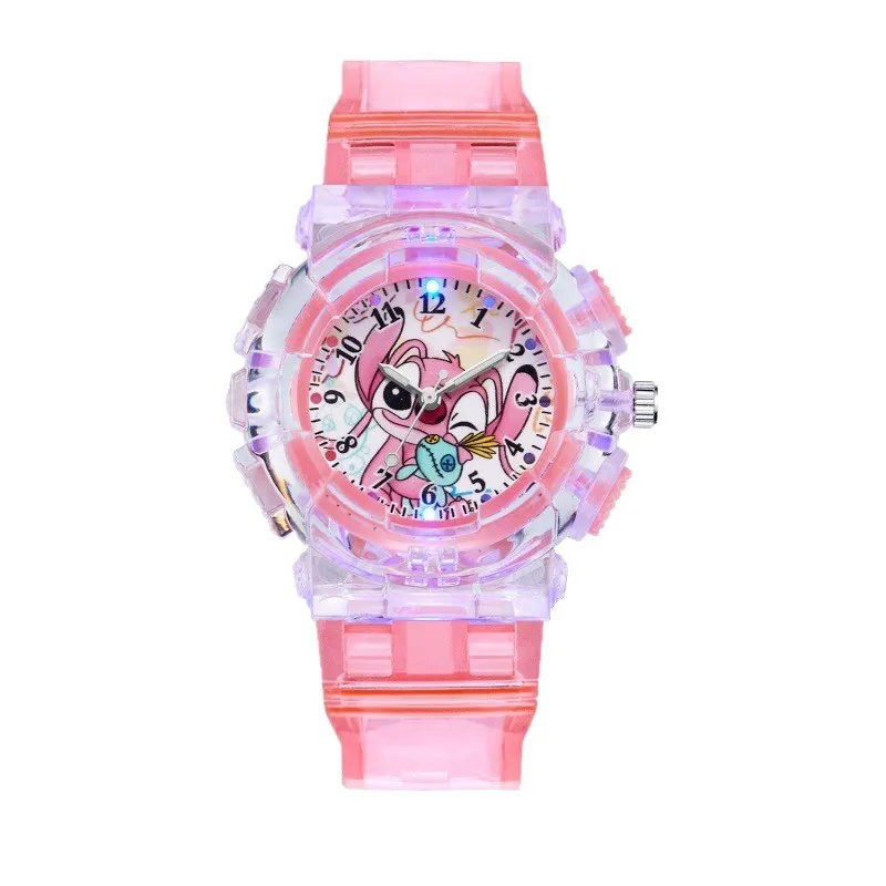 ساعة ديزني ستيتش للأطفال - ساعة كوارتز بمؤشر رقمي مضيء لطلاب المرحلة الابتدائية والثانوية