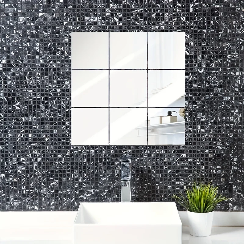 2D Exquisite Acrylic Mirror stickers Tray Versatile Vanity Decor Rental Home Dorm Kids Room Bath Essential Decor 4pcs 25cm 2mm