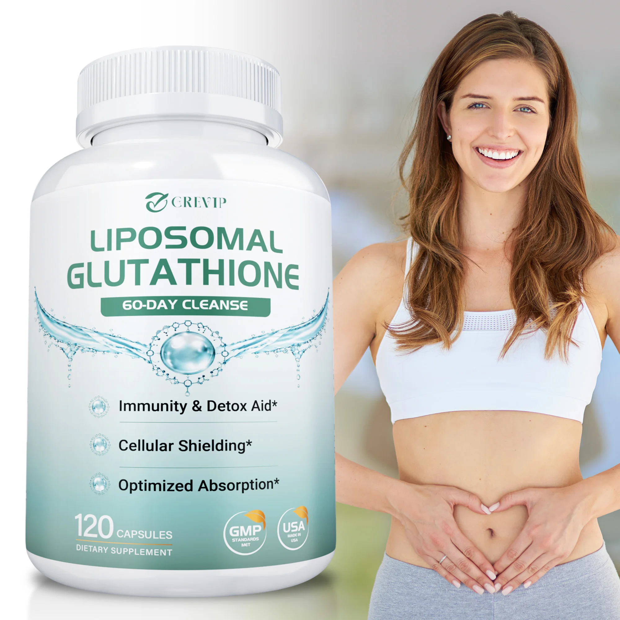 Liposomal Glutathione - Promote Absorption, Radiant Skin, Healthy Aging, Support Cell Repair, Metabolism, Improves Immunity