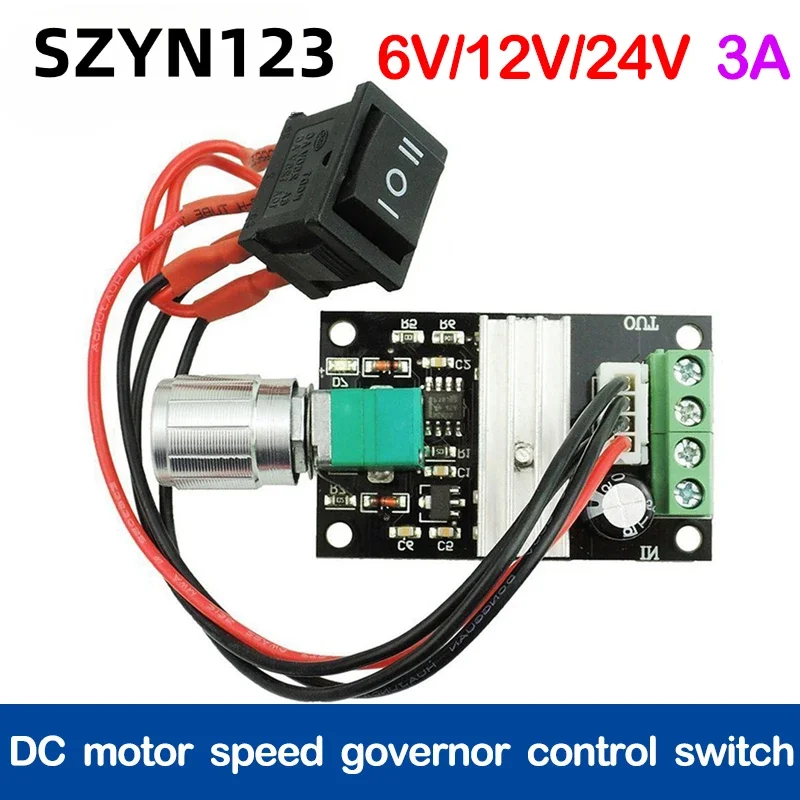 DC 6V 12V 24V 28V 3A 80W DC Motor Speed Controller PWM Speed Adjustable Reversible Switch 1203BB DC Motor Driver Reversing