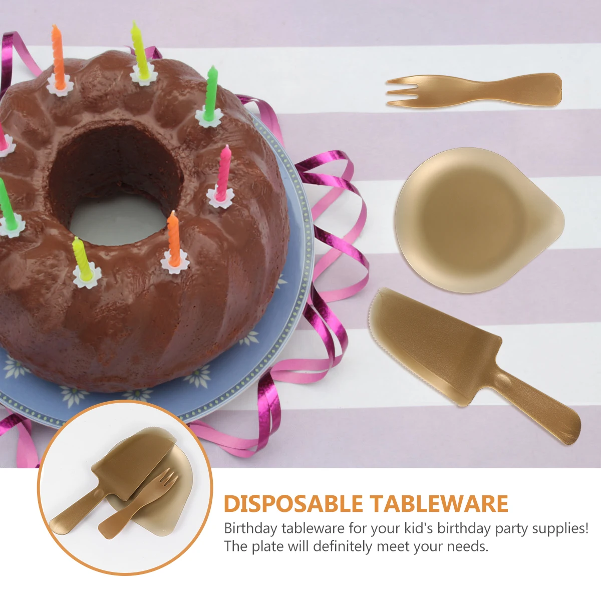 

22pcs Disposable Tableware Set Birthday Party Supplies Cute Eco Friendly Paper Plates Kids Celebrations Dinner Plates