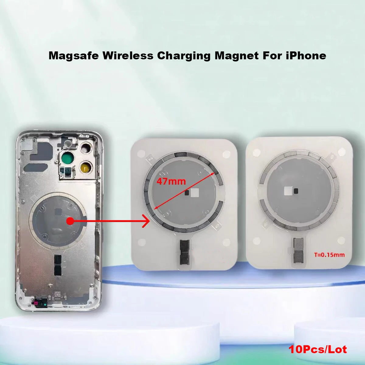 10Pcs Wireless Charging Magnet Module For iPhone 17 Pro Air 12 13 Mini 14 15 Plus 16 Pro Max Back Housing Magnetic Metal Ring