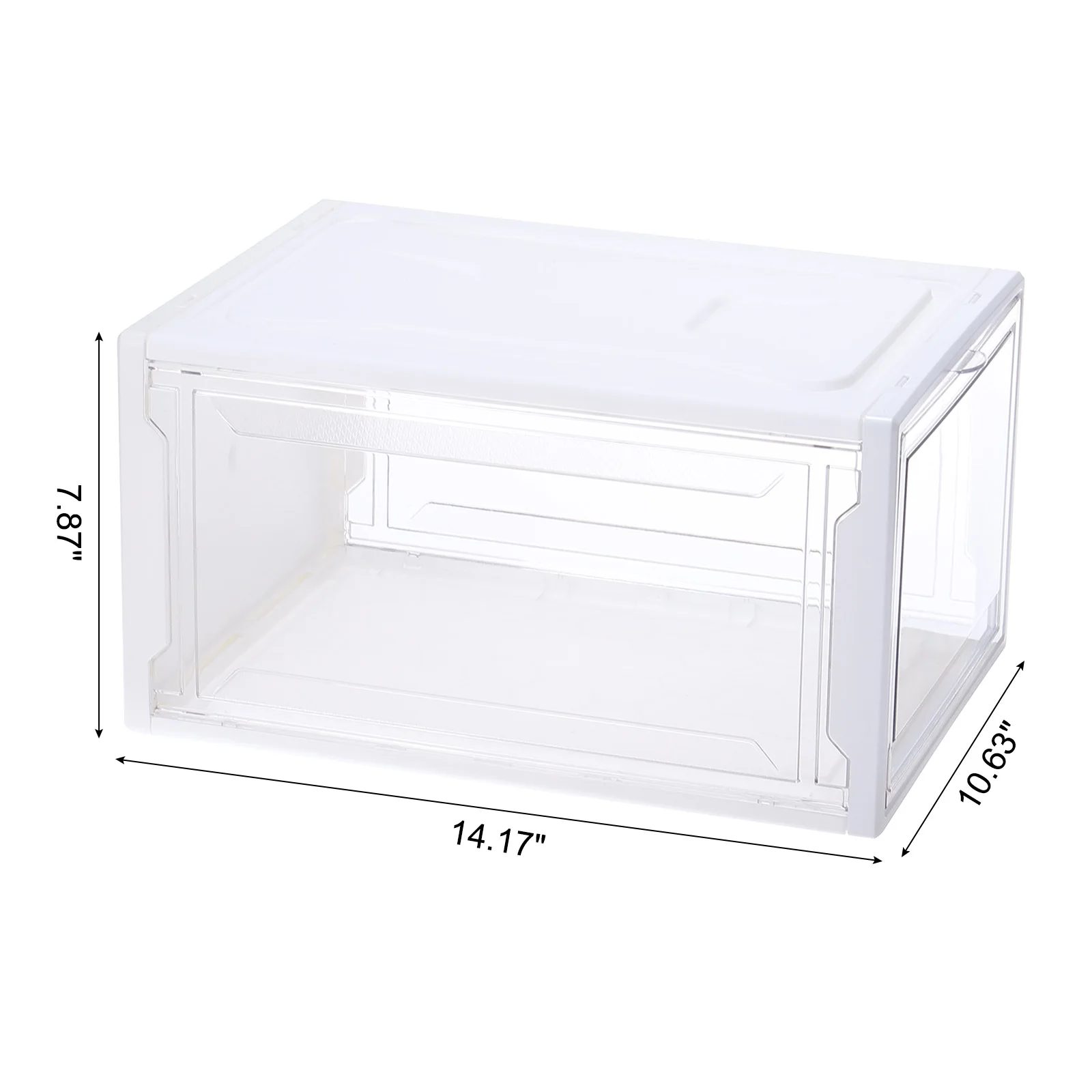 PP Clear Shoe Storage Organizer with Magnetic Front Door PMMA Shoe Display Case Stackable Box for Closet Space-Saving Shoe Rack