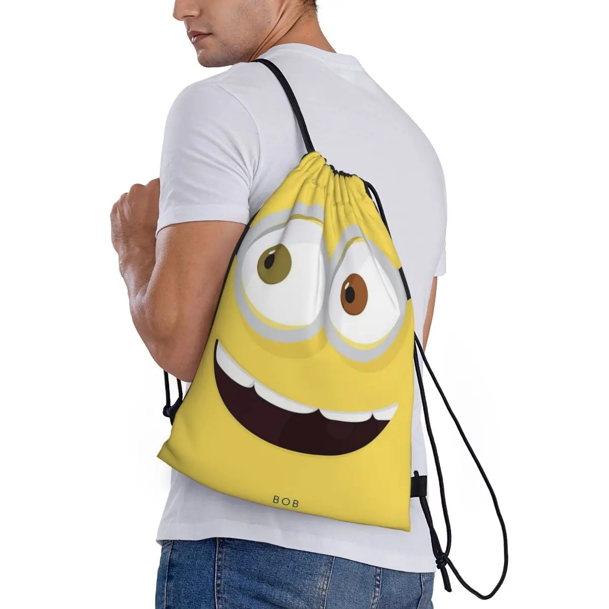 Sac à dos Minions dehors Proximité Wstring pour hommes et femmes, sac à dos de voyage en plein air, sacs de plage de natation de salle de sport de grande capacité