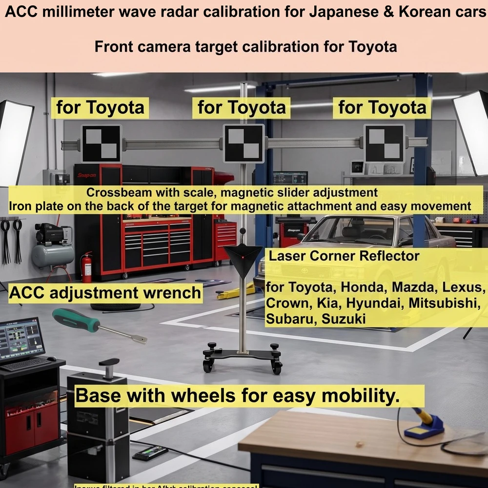 ADAS Calibration Tool with ACC MmWave Radar for Honda  Mitsubishi, Subaru, Suzuki, Kia, Mazda and Front Camera Calibration for T