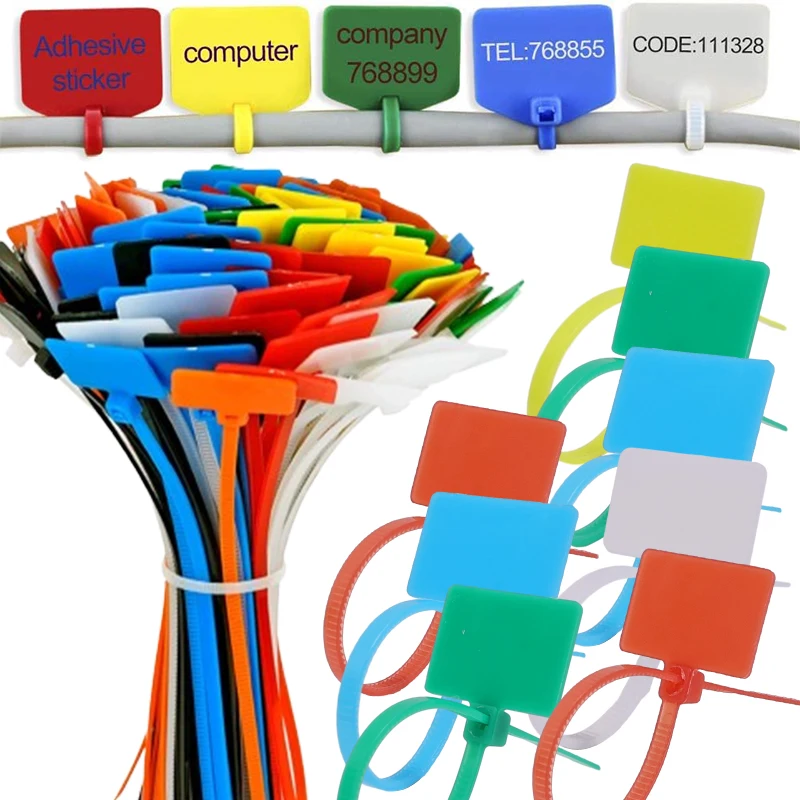 Self-locking Nylon Cable Ties Tag Labels Reusable Releasable Cord Tie Organizers Plastics Fastening Loop Straps Accessories