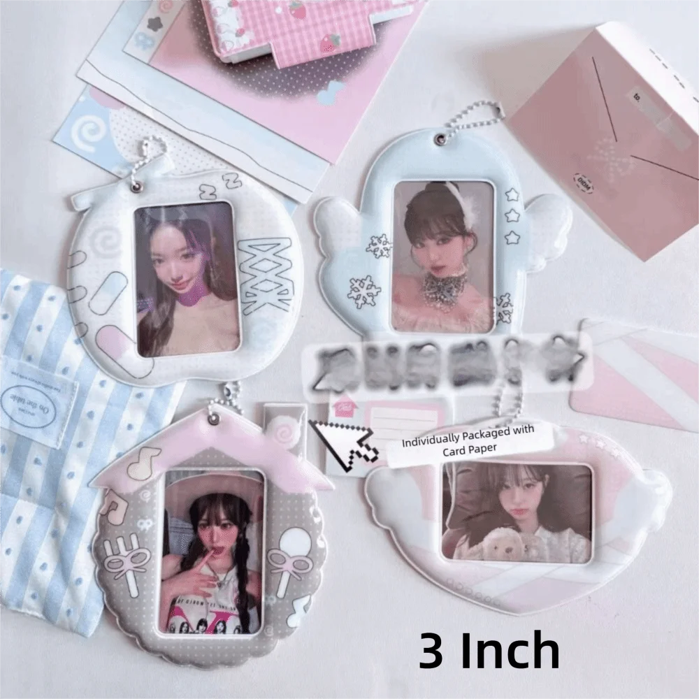 New 3 Inch Kpop Photocard Holder PVC Pendant Idol Photo Frame Storage Picture Display Card Holder