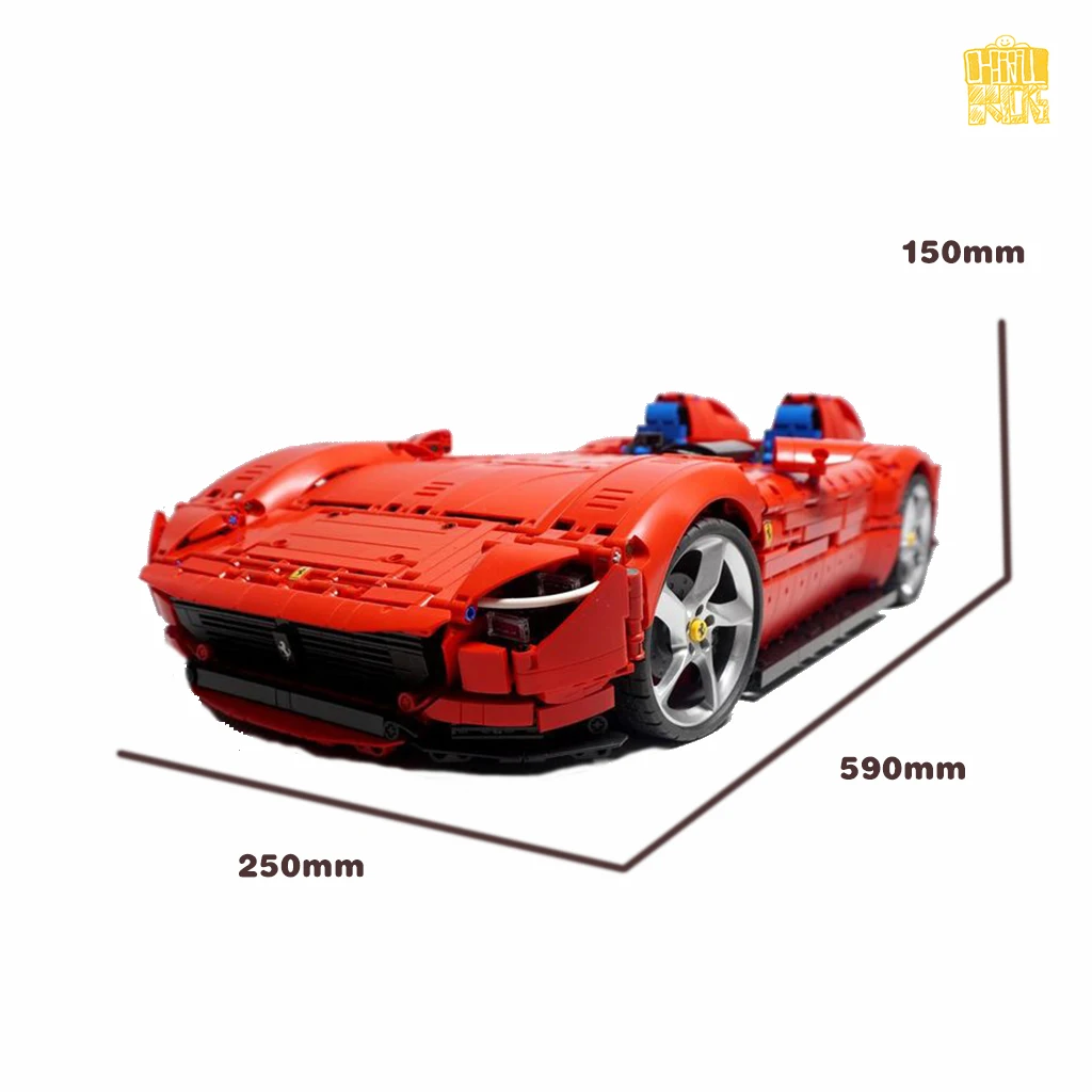 MOC-128423 Super Car 1:8 Scale Model With PDF Drawings Building Blocks Bricks Birthday Christmas Gifts