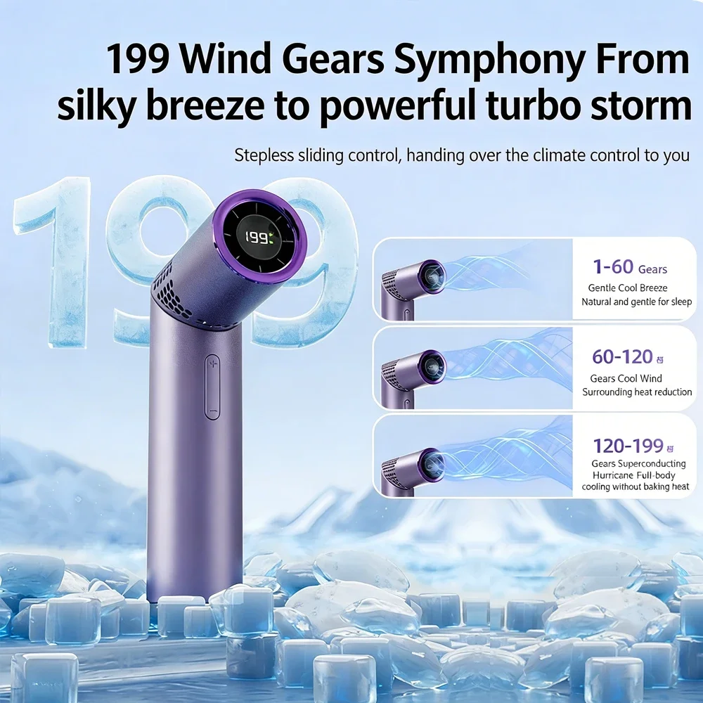 

Mini High-speed Neck Hanging Fan Foldable Handheld Small Fan Outdoor Built-in 3000 mAh Battery Portable Rechargable Lipstick Fan