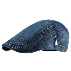 Brand Oohmy Cotton Denim Newsboy Hats Flat Ivy Gatsby Cabbie Driving Berets Hat Dad Cap for Men Women Vintage Casual Headwear