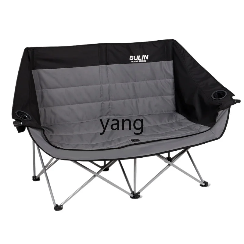 Yjq a Double Chair Quickly Open Folding Outdoor Camping Couple Double Quilted Backrest Couch