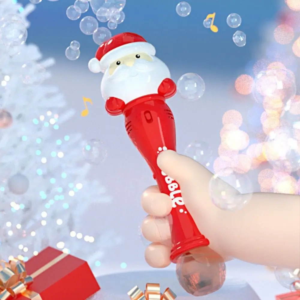 Plastic Santa Bubble Blowing Machine Bubble Wand Christmas Santa Santa Bubble Wand Outdoor Toy Automatic Cartoon