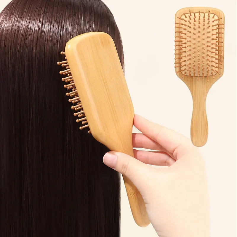 Premium Wooden Bamboo Scalp Massage Comb Hair Brush Improve Hair Growth Wood hairbrush Prevent Hair Loss Comb Bamboo Comb Teeth