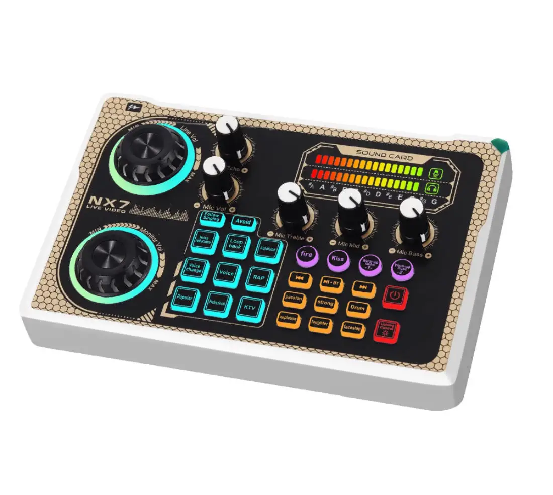 بطاقة صوت Hosabely NX7 للكمبيوتر الشخصي والهواتف الذكية والكمبيوتر المحمول وتسجيل مدونة الفيديو والبث المباشر #3