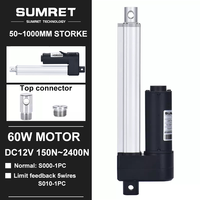 12V Electric Linear Actuator 50-1000mm Stroke  MAX2400N Door Opener Motor Telescopic tube 1000mm 800mm 500mm 300mm 100mm