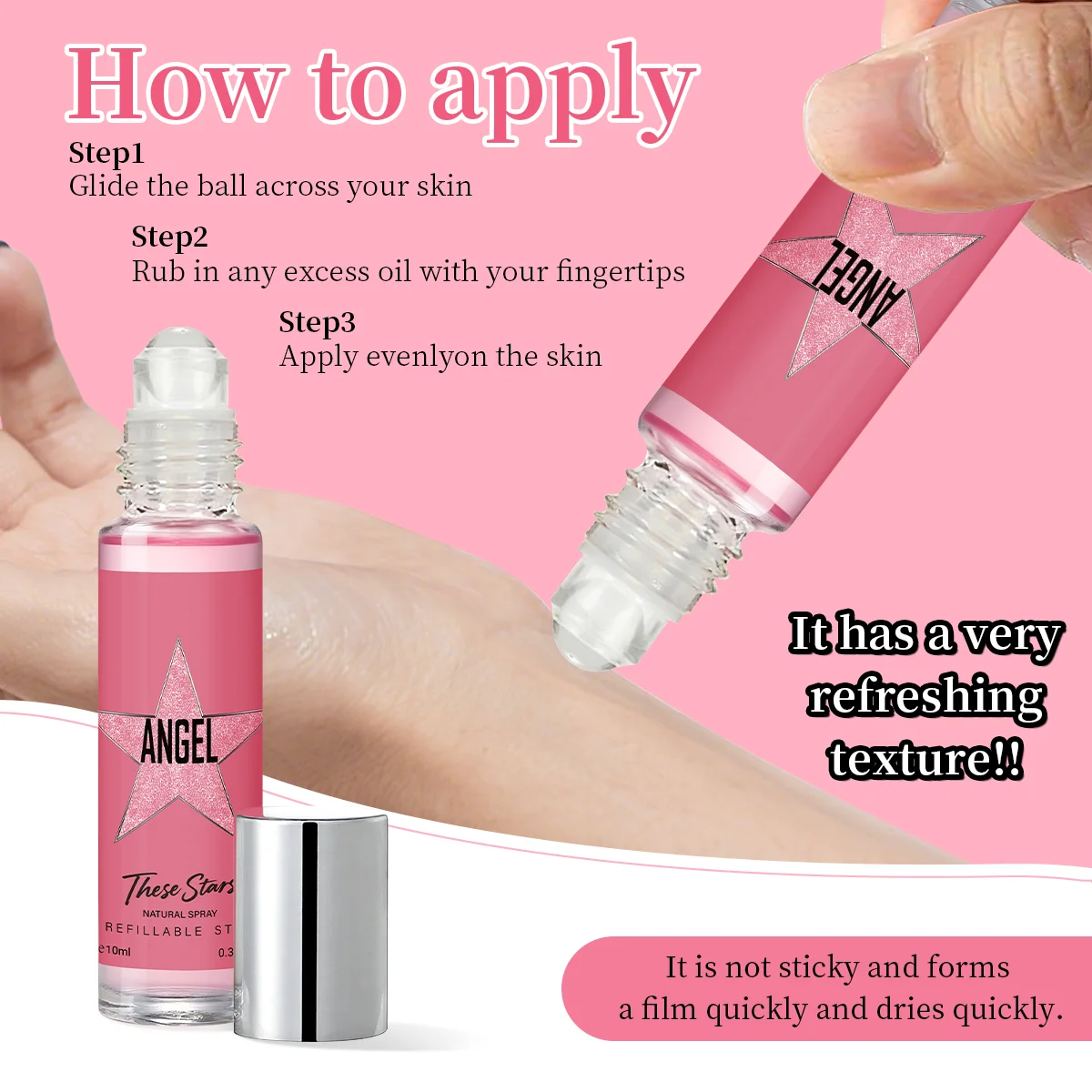 Das 10-ml-Parfüm eignet sich perfekt zum Verschenken. Es verfügt über einen blumigen orientalischen Duft, mit Top-Notizen aus Himbeere und Pfirsich, Herz n