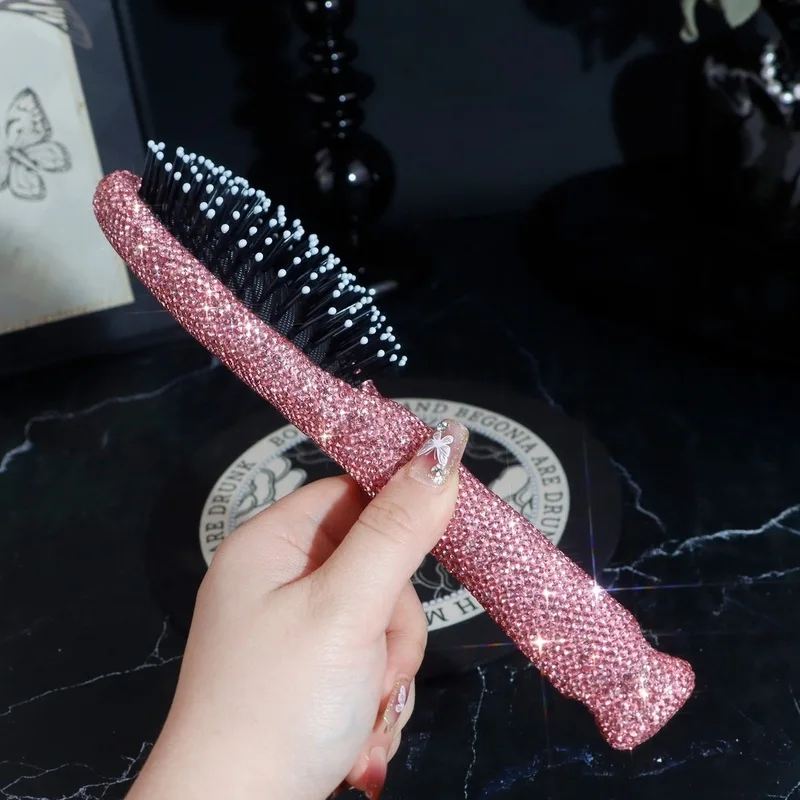 Cross-border Bestseller Diamond-encrusted Airbag Massage Comb Girls, High Aesthetic Value Air Cushion Comb, Fluffy And