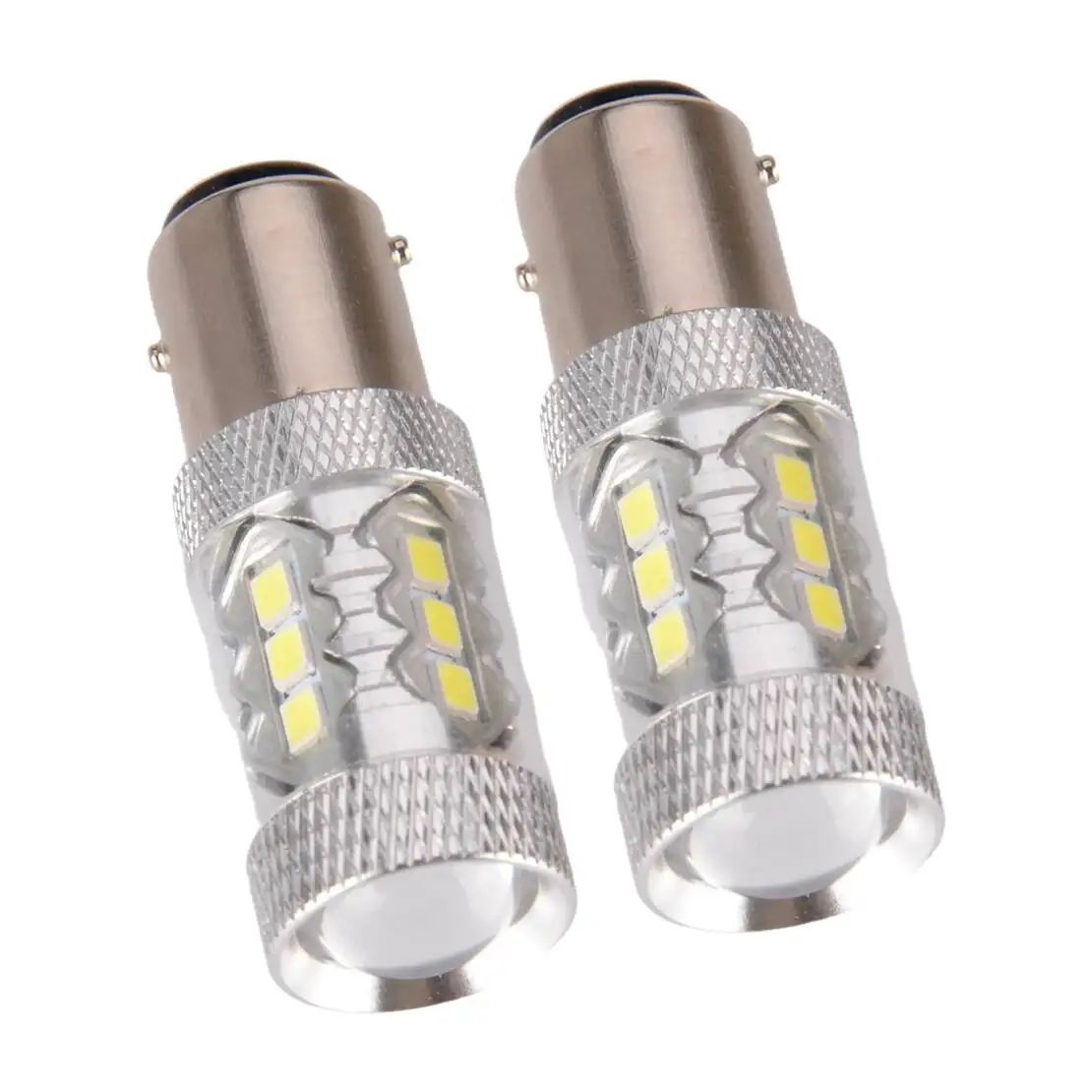 2Pcs Car White Led 1156 BA15S 80W 2835 16Smd Projector Lens Reverse Backup Brake DRL Parking Indicator Light Lamp Bulb
