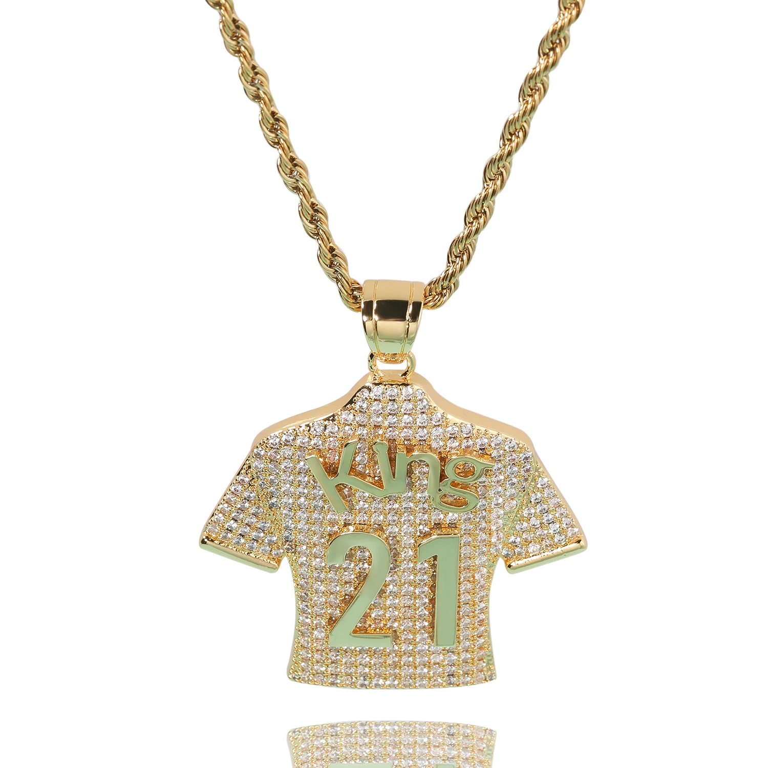 UWIN-collar con colgante de Jersey personalizado para hombre, número y nombre personalizados, dijes de circón cúbico helado, joyería de Hip Hop