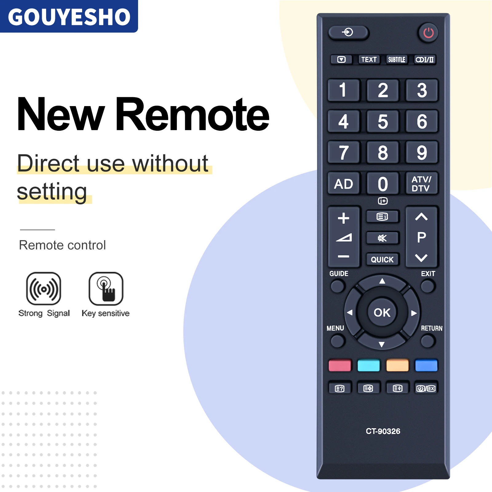 Nouvelle CT-90326 Télécommande pour Toshiba TV 40L2433D 40L2433DB 40L2433DG