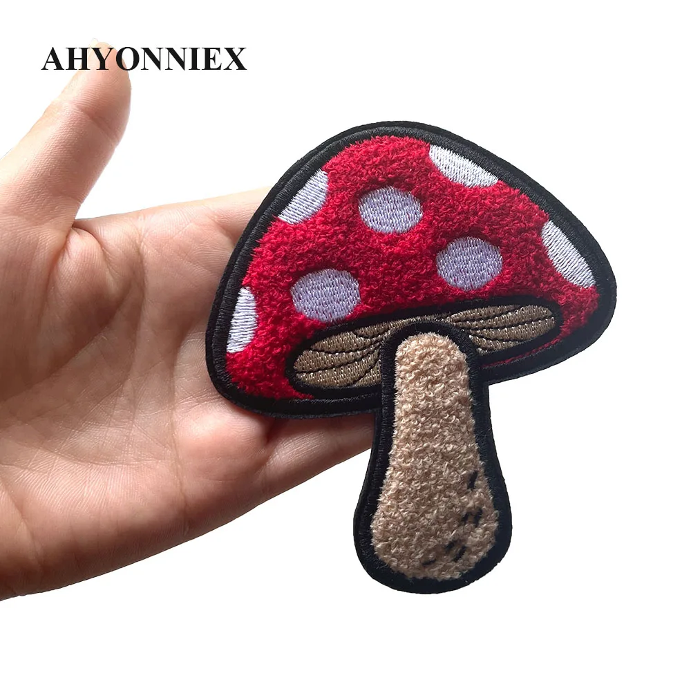 Big and Small Mushroom Parches for Parent-child Clothes DIY Cute Stickers Iron On Towel Embroidery Patches