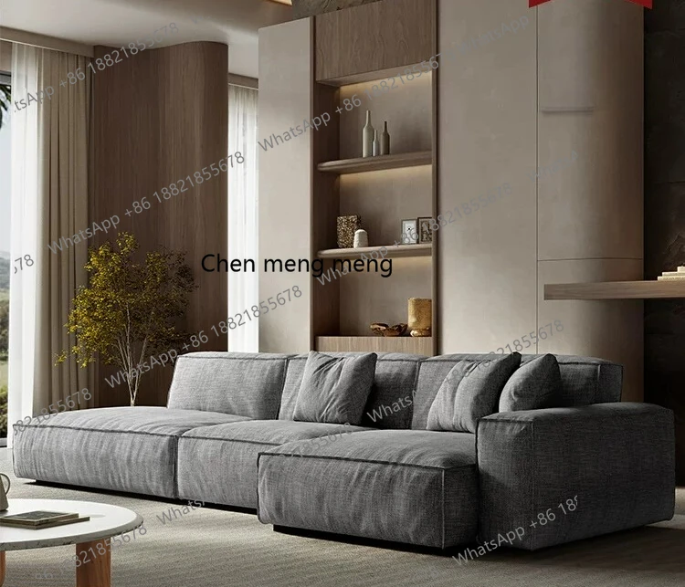 Wabi sand wind linen fabric living room Nordic small apartment simple Italian tofu block combination B