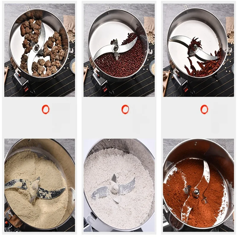 4500 г мельница для порошка, мельница для специй, дробилка для зерна, большой коммерческий двигатель из нержавеющей стали большой емкости из чистой меди