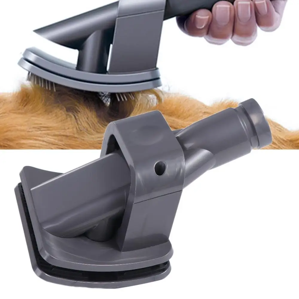 Plastic Pet Fur Hair Vacuum Groomer Grey With Converter/Flexible Tube Pet Bed Brush Removable Pet Vacuum Cleaner Brush