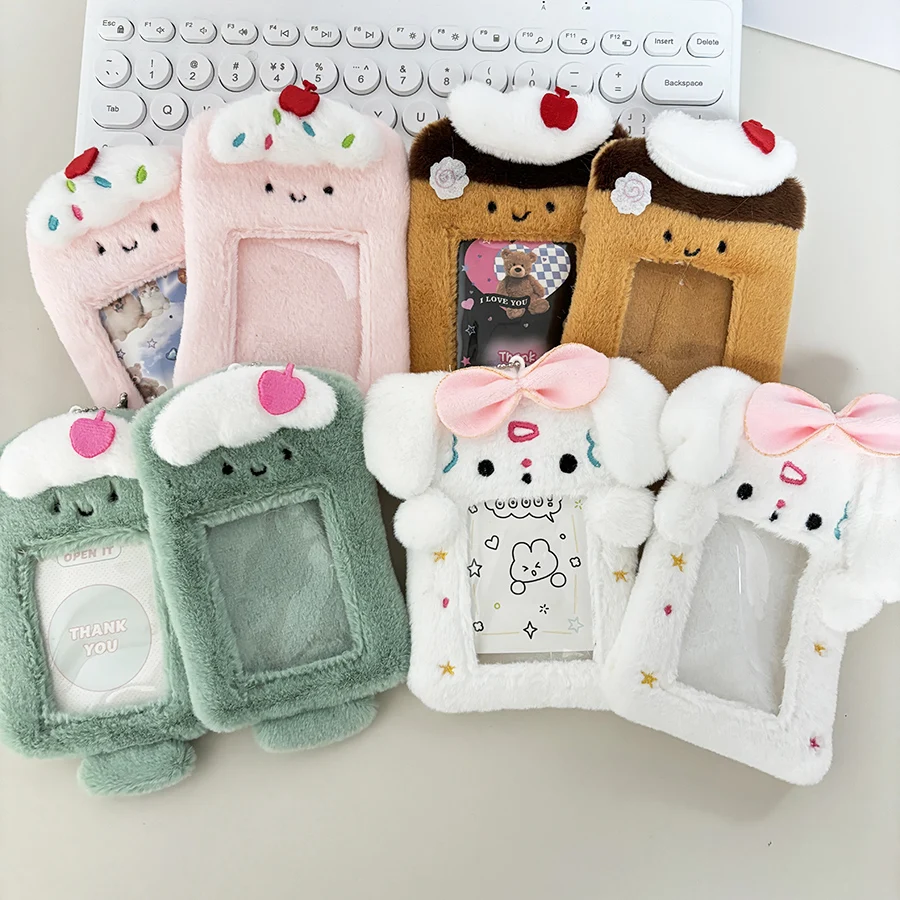 SKYSONIC New 3 Inch Photocards Plush Kpop Holder Kawaii Idol Postcards Storage Card Bag Kpop Collect Organizer Schoolbag Pendant