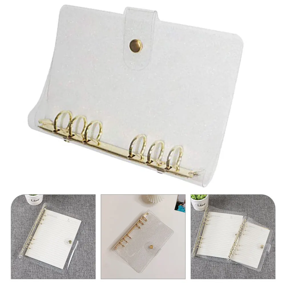 

Золотой блестящий блокнот формата А5 с обложкой из нержавеющей стали и ПВХ, для офиса, школы, бизнеса, многоразовый, с кольцевым механизмом