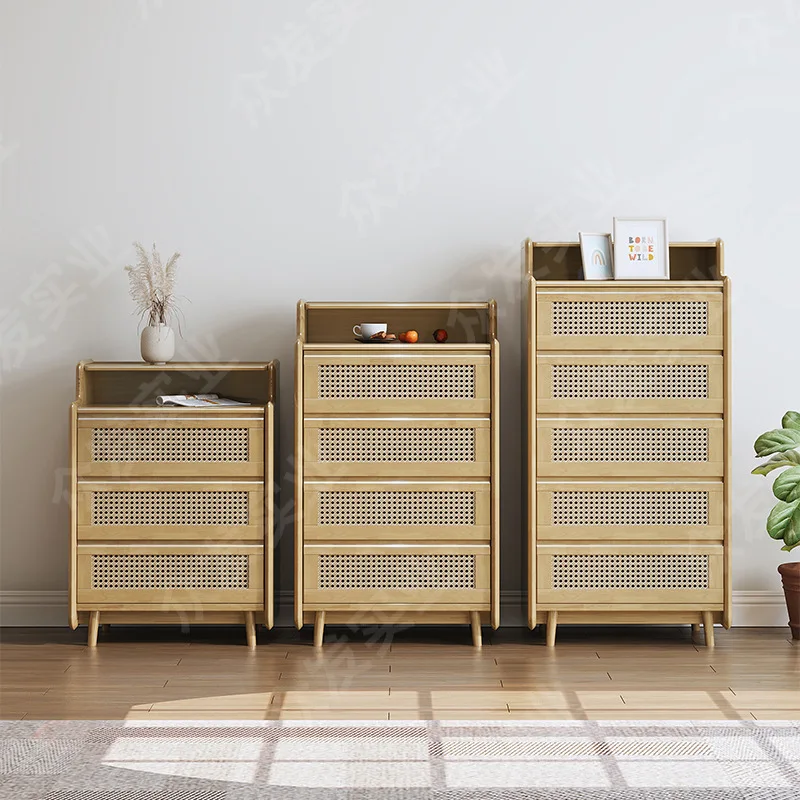 Factory hot wholesale customized living room storage cabinet with basket drawer solid wood furniture