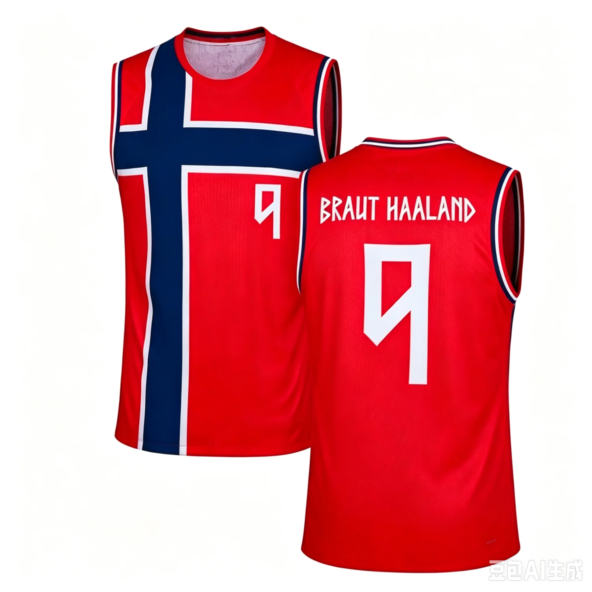 Chaleco sin mangas de baloncesto Haaland 9 Norway Fan, transpirable, de secado rápido, ropa de calle, estilo familiar informal con estampado 3D de verano