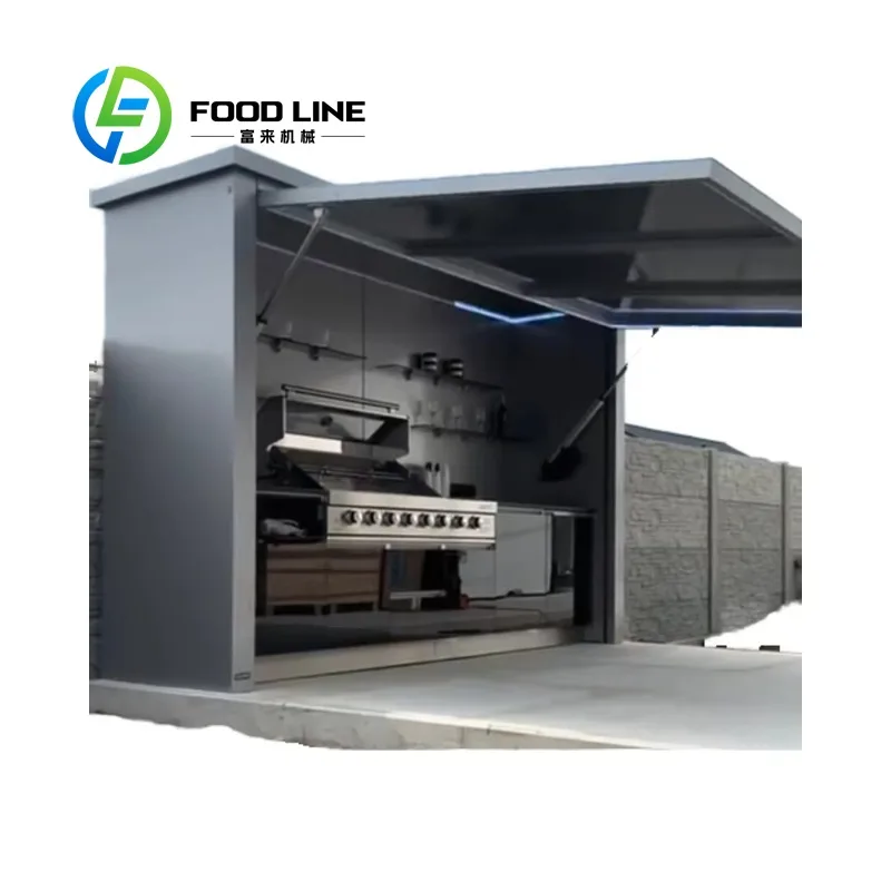 Customized Contemporary Modular Outdoor Prefabricated Mobile Kitchen Unit Wind and Rainproof Mobile Garden Cabinet