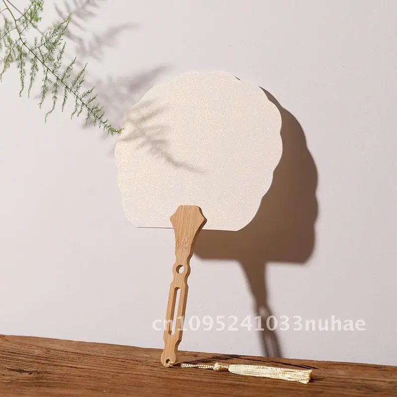 

Traditional Chinese Painting Double-Sided Thickened Rice Paper Blank Fan DIY Watercolor Calligraphy Palace Fan Antique Style