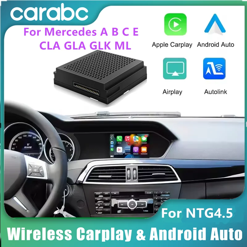 CARABC Wireless CarPlay for Mercedes Benz Android Auto Mirror Link AirPlay Function Models A, B, C, E, CLA, GLA, GLK, ML, NTG4.5