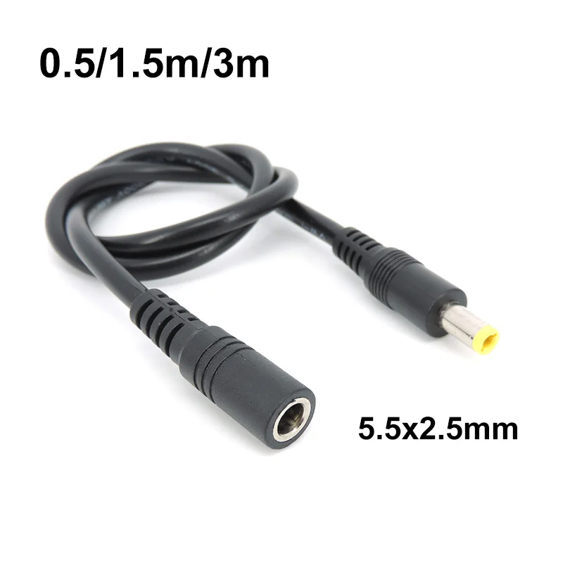 Connecteur d'extension d'alimentation DC mâle à 600, câble adaptateur pour caméra à bande LED 5.5X2.1 2.5mm 12v 18awg h