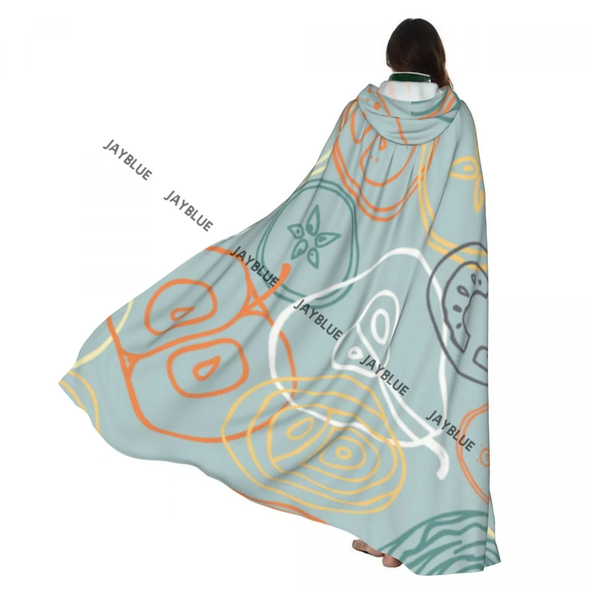 

Hooded Cloak Unisex Cloak with Hood Funky Fruits Pattern Cloak Vampire Witch Cape Cosplay Costume