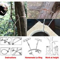Stainless Steel Survival Rope Saw 4-strand Spiral Winding Stainless Steel Wire Saw Comfortable Grip Portable Home Decoration