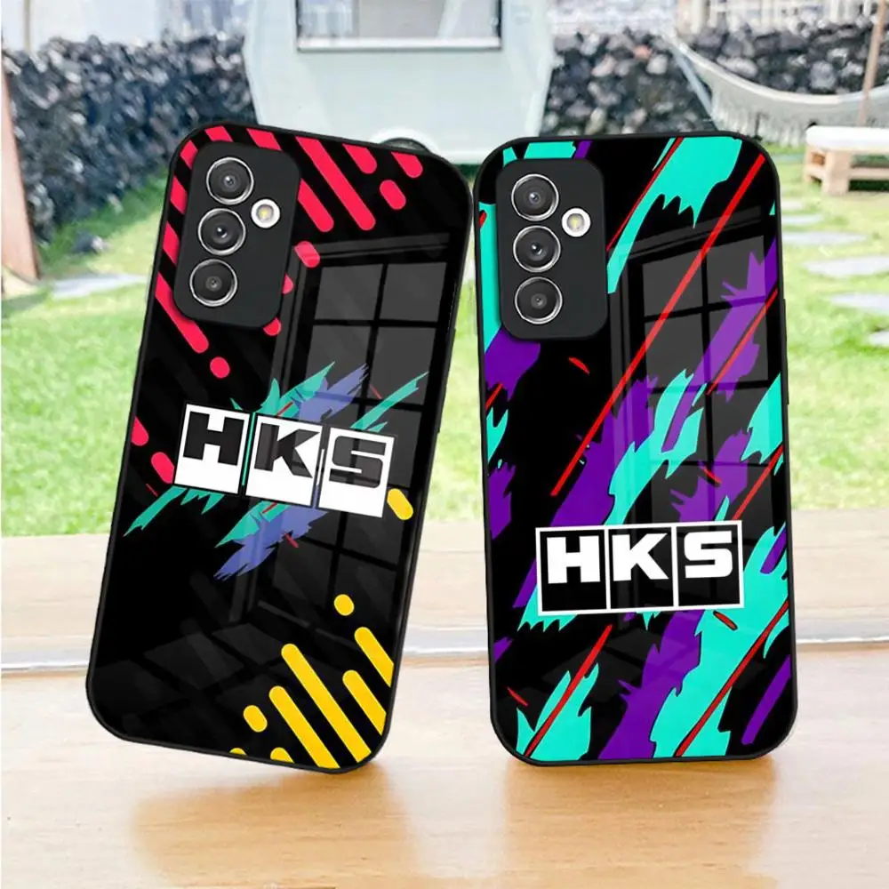 Sports Car HKS JDM Phone Case For Samsung S24 Ultra S25 S23 S22 S20 Fe S21 Plus A16 A54 A34 A24 A53 Glass Cover