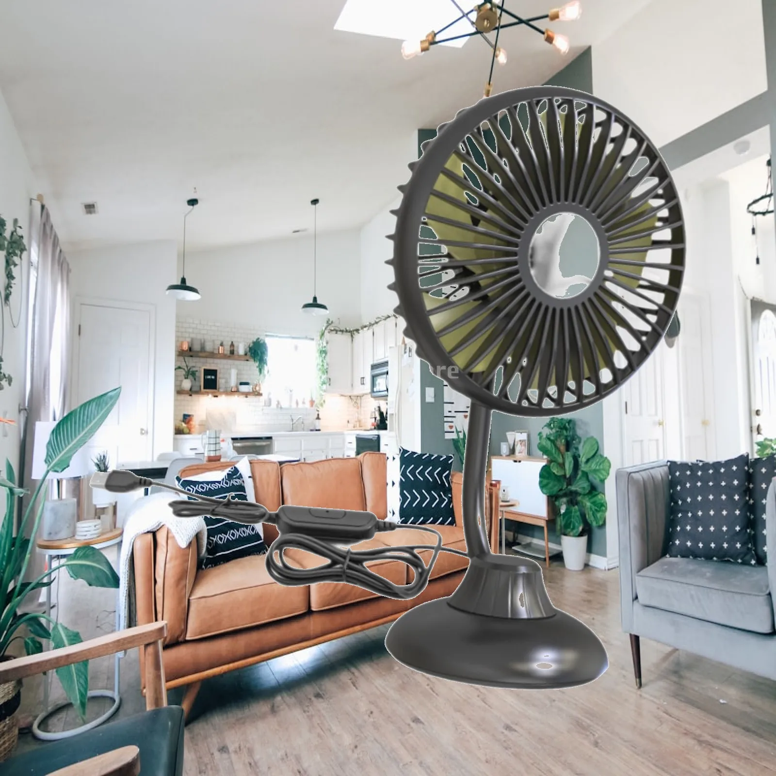 USB Desk Fan Lightweight Powerful Wind Adjustable Summer Equipment Mini Personal Fan for Bedroom Car Indoor Home Kitchen